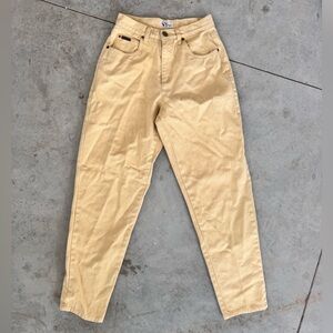 Vintage NY Jeans Collection Light Pastel Yellow High-Rise Tapered Pants Size 6